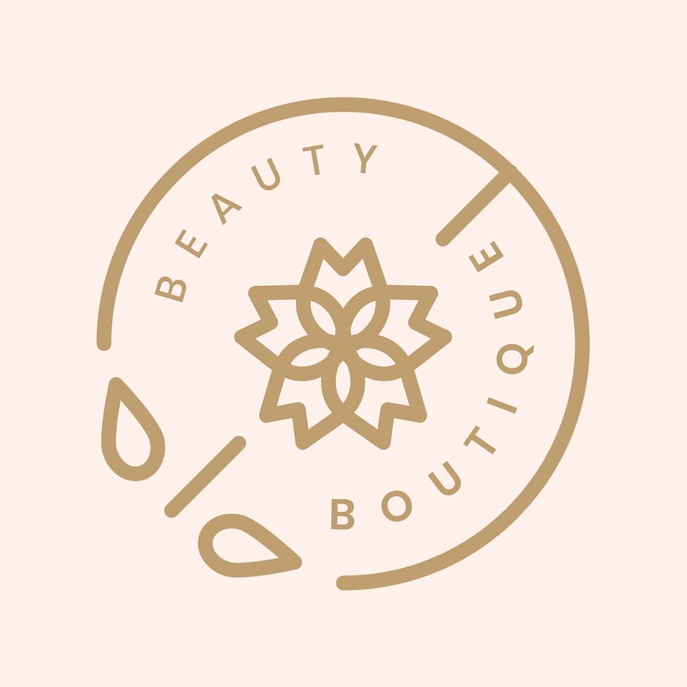 Beauty boutique logo template, creative pink editable design