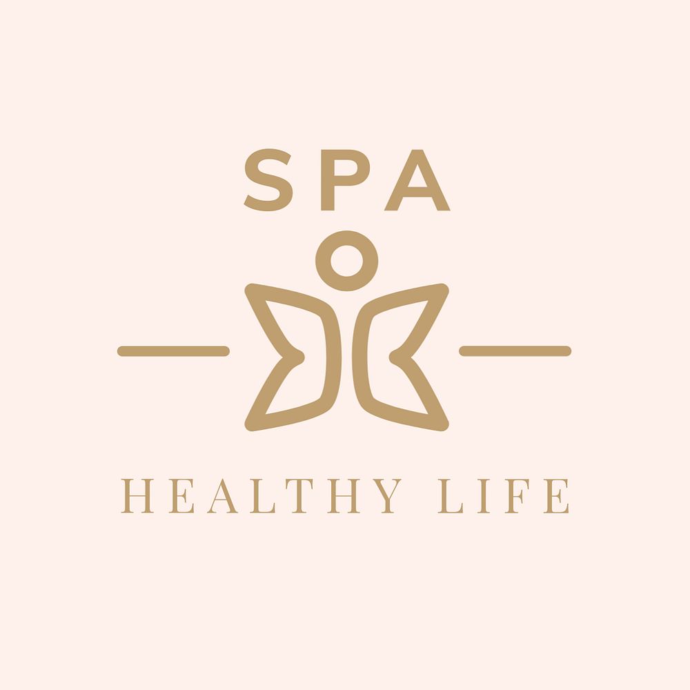 Beauty spa logo template, modern pink, editable design