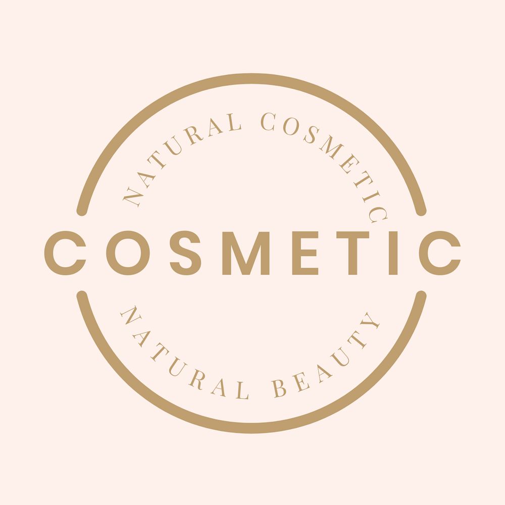 Beauty cosmetic store logo, beige aesthetic, editable design