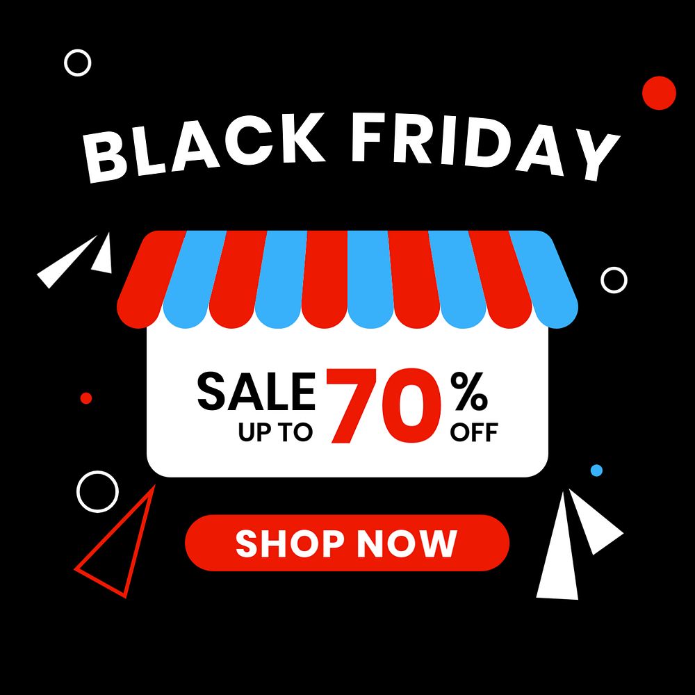 Black Friday instagram post template, colorful funky design editable text