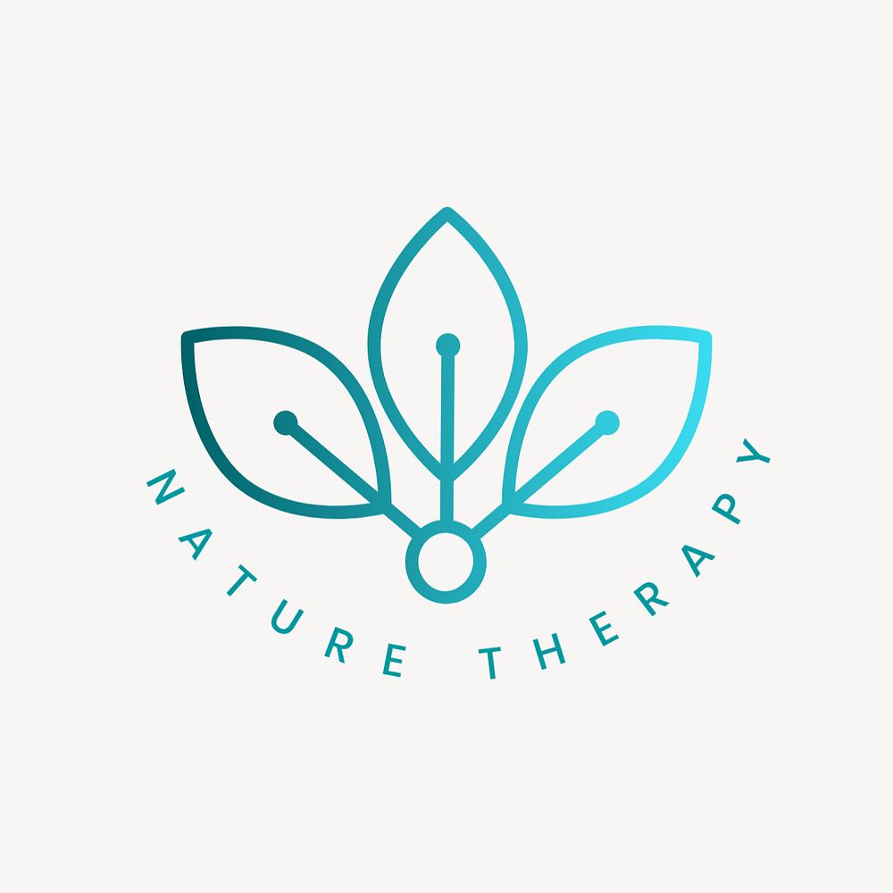 Wellness center logo template, gradient editable design