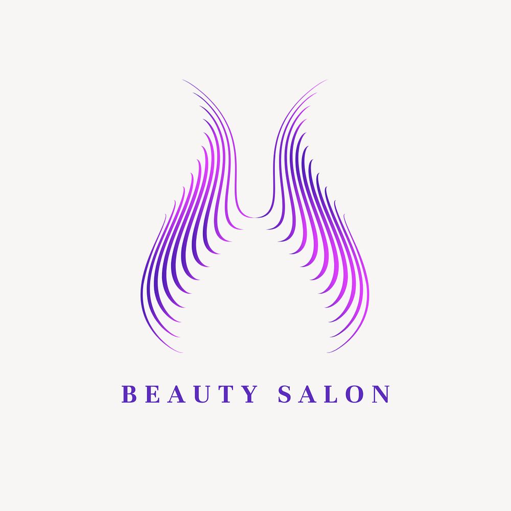 Beauty salon logo template, gradient editable design