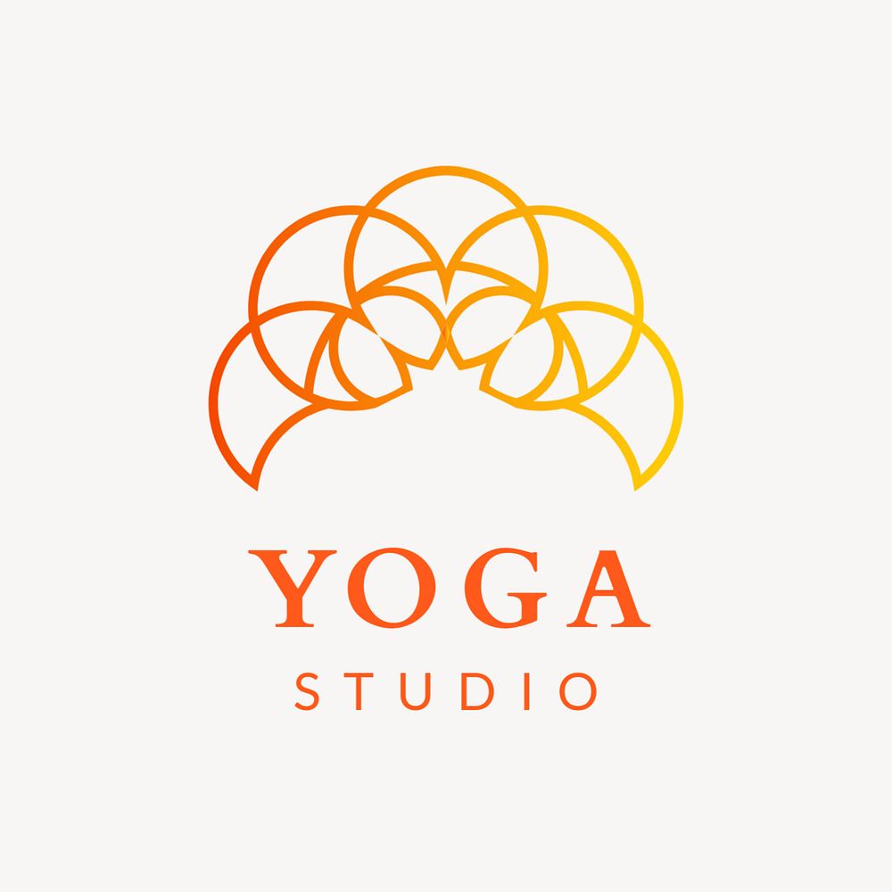 Yoga studio logo template, gradient editable design