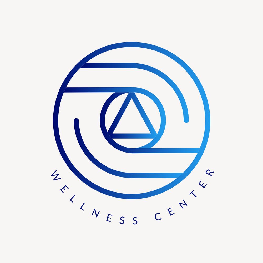 Wellness center logo template, gradient editable design