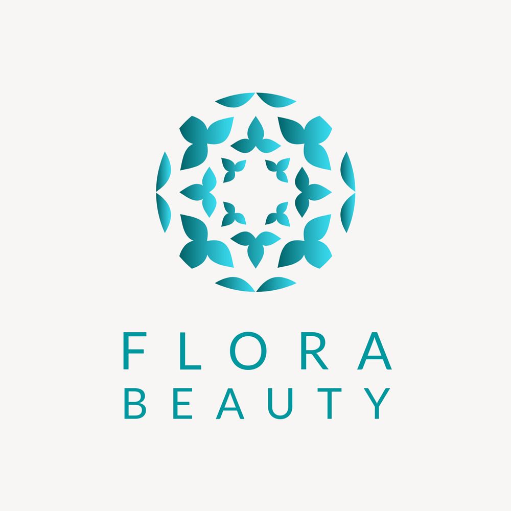 Beauty center logo template, gradient editable design