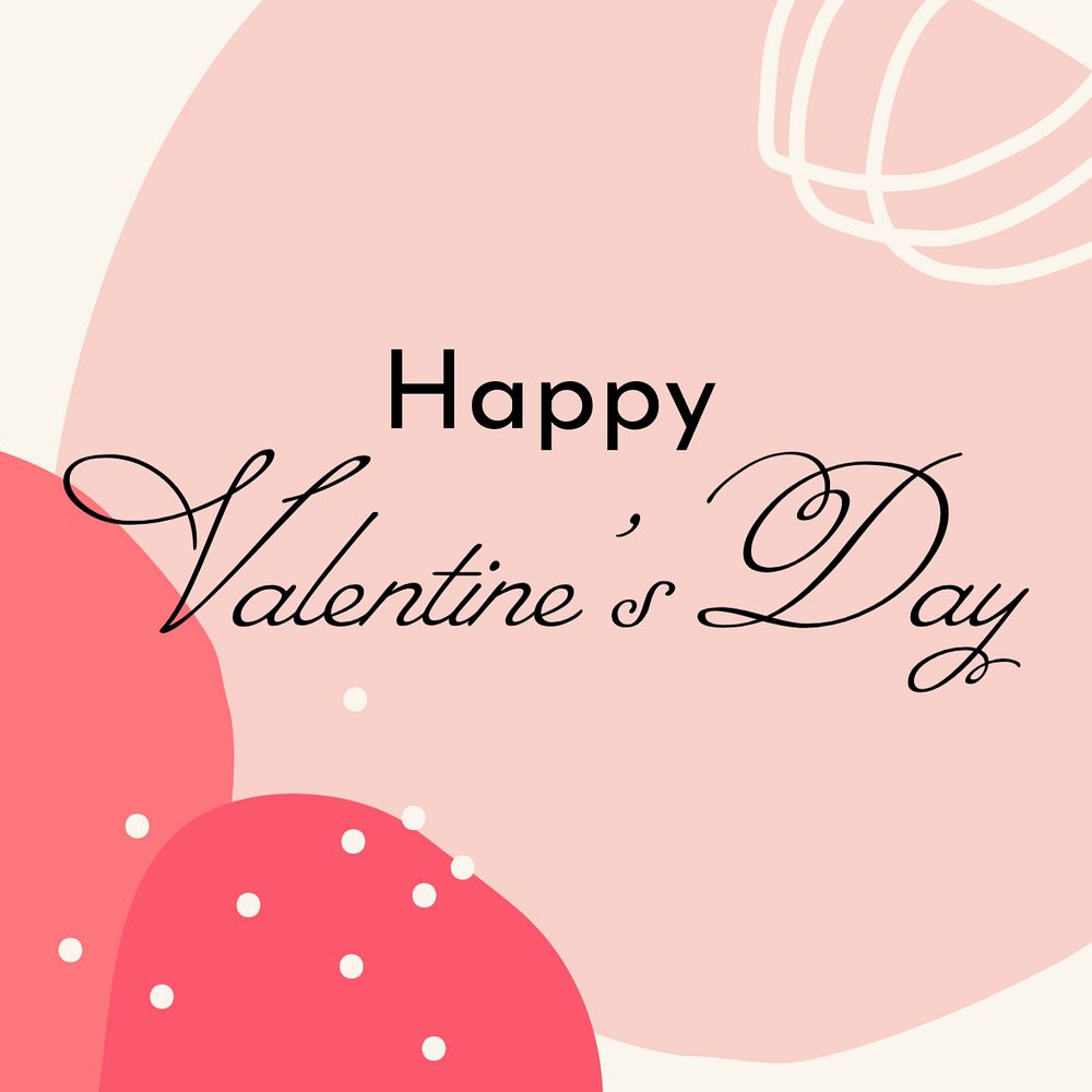 Valentine's Day Facebook post template, editable pastel design