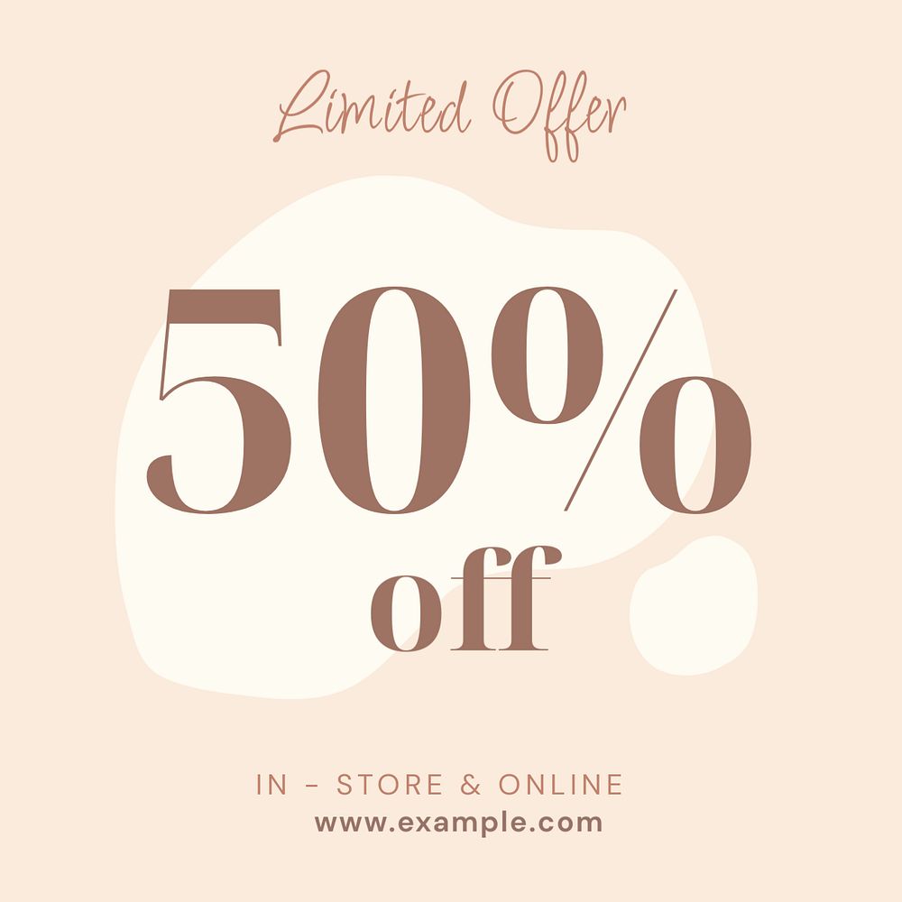 Pastel sale Facebook ad template, cute shopping design 