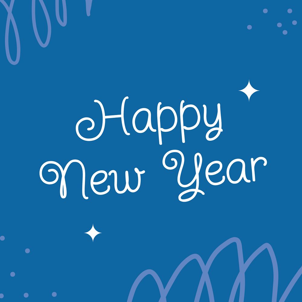 New Year Instagram post template, editable text on Memphis design