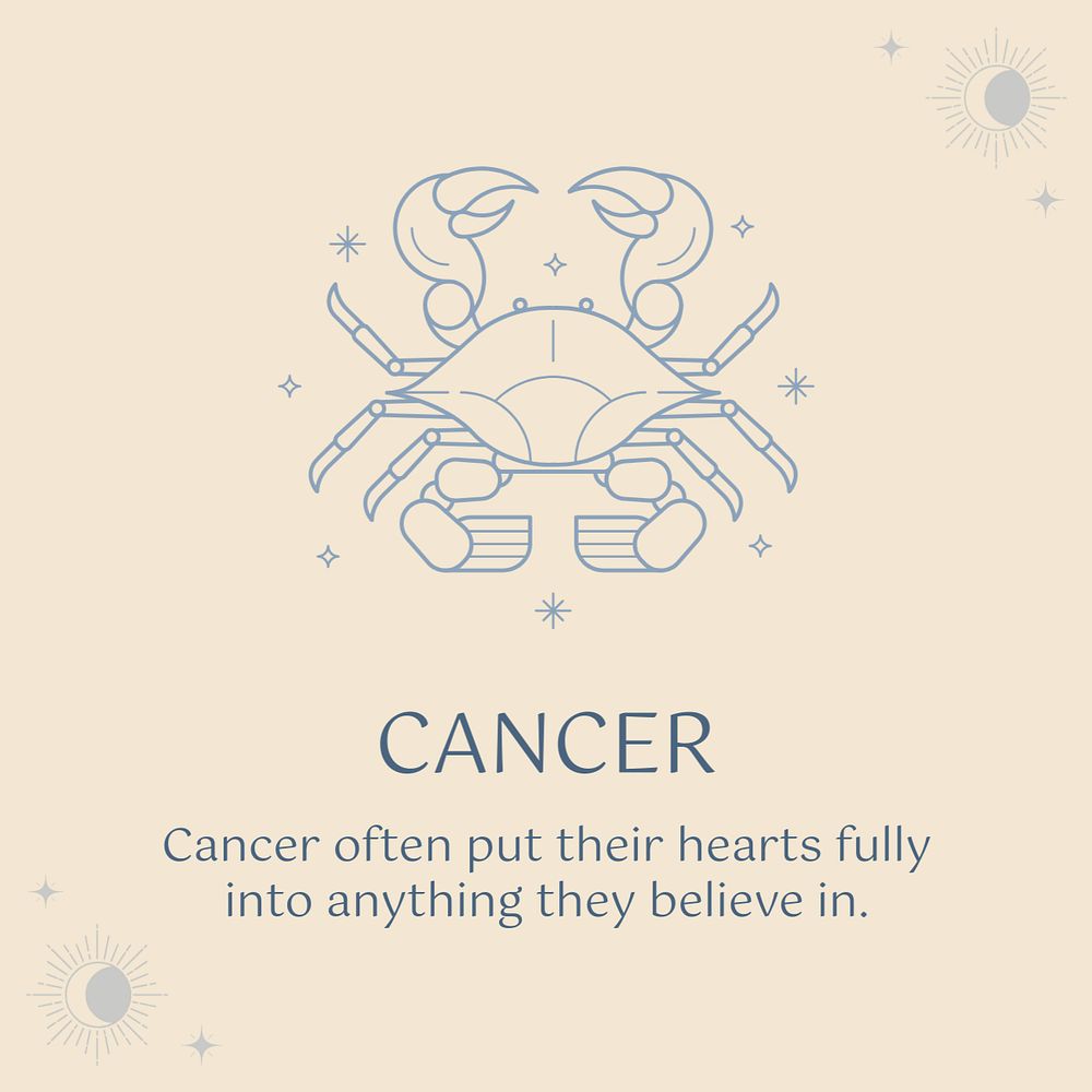 Horoscope social media post template, editable text