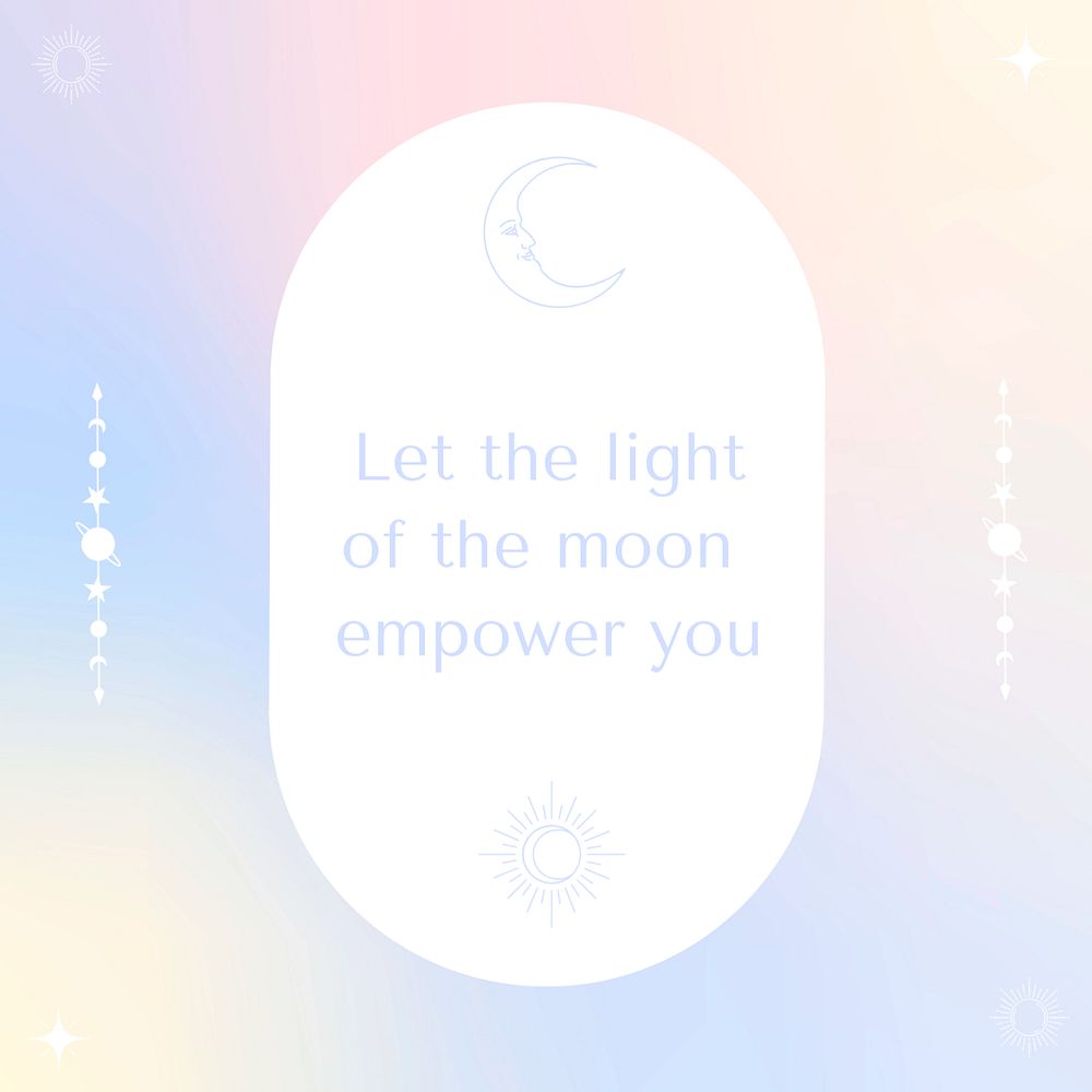 Spirituality Instagram post template, editable holographic design