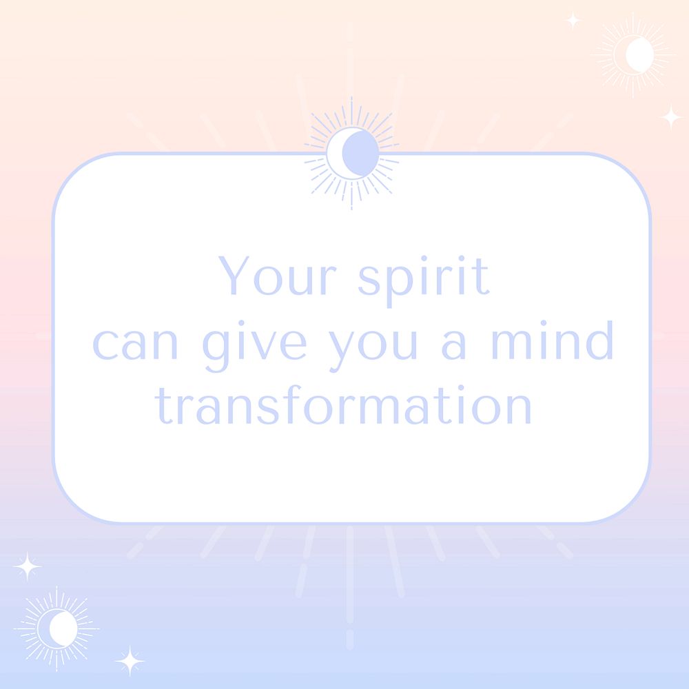 Spirituality Instagram post template, editable holographic design