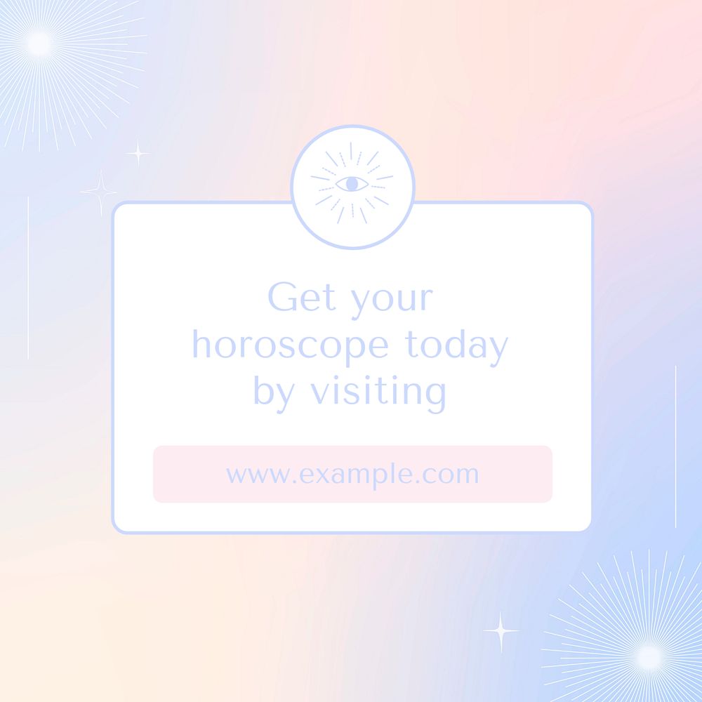 Tarot reading Instagram post template, editable holographic design