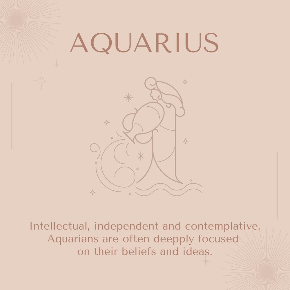 Aquarius aesthetic Facebook ad template, editable text