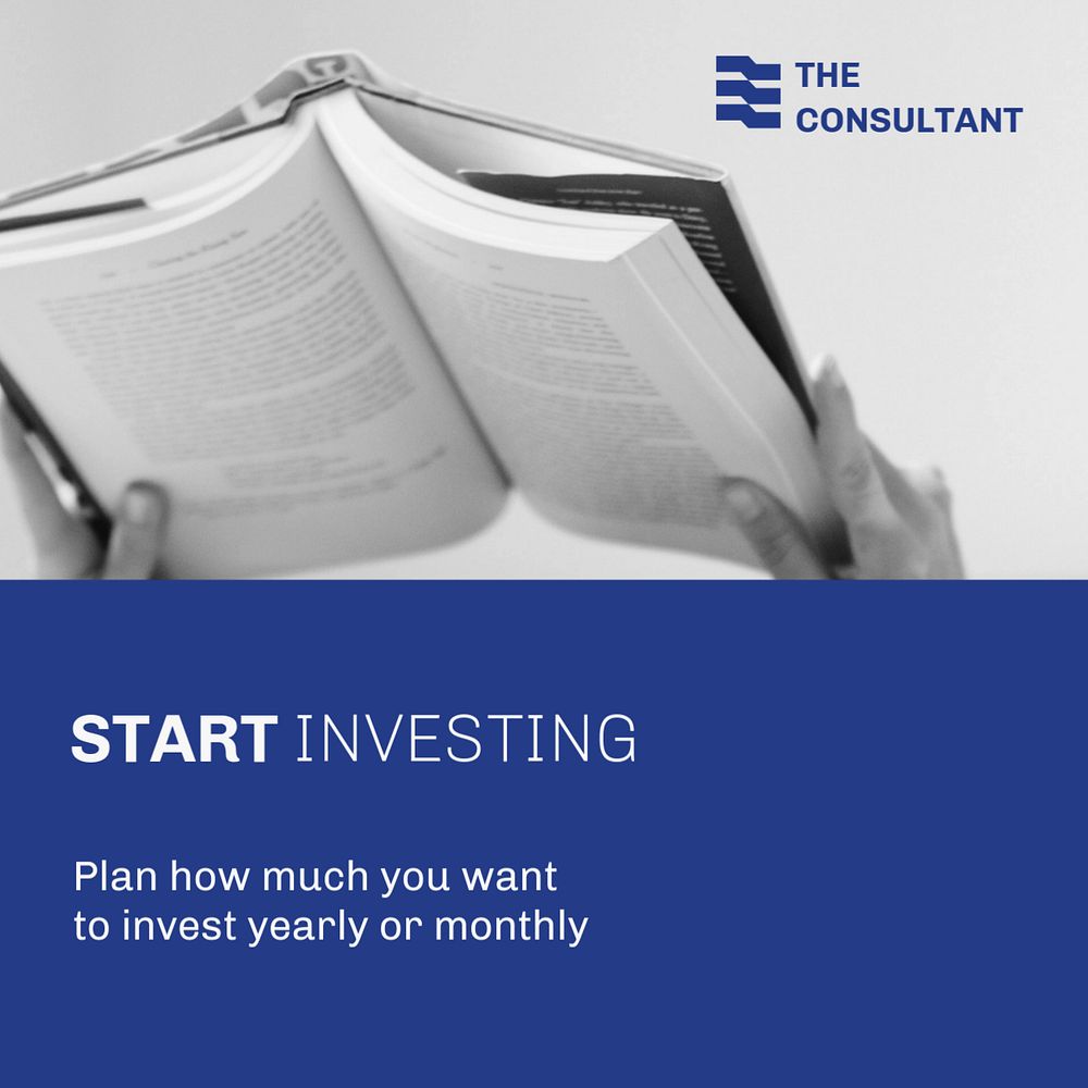 Financial consulting Instagram ad template, tax advisor service, blue design