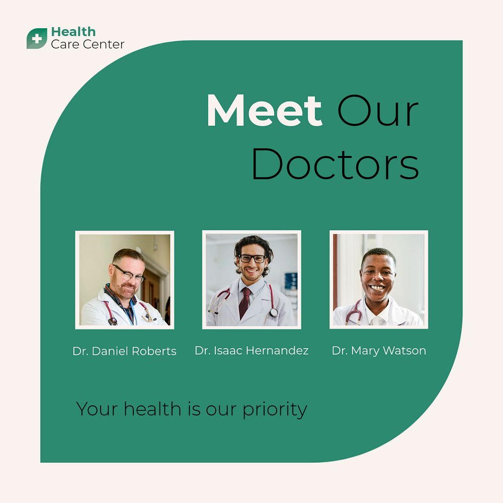 Doctors Instagram post template, medical design