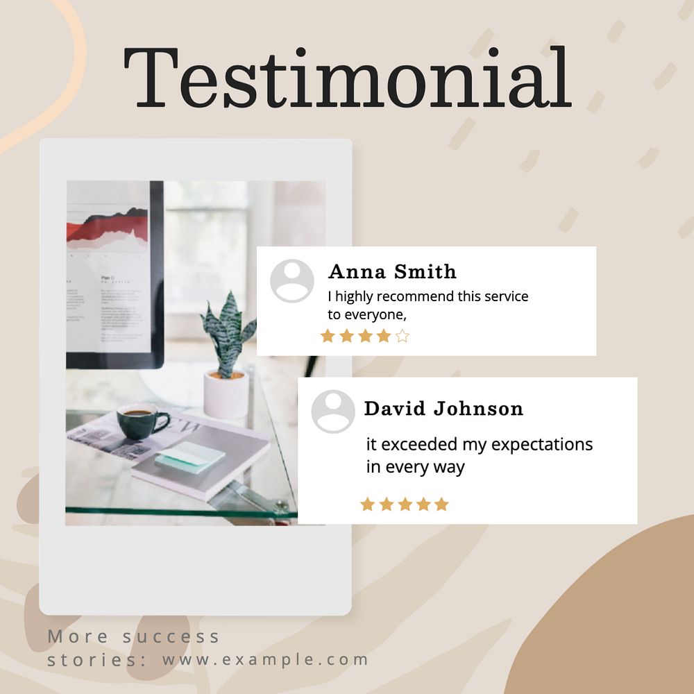 Client testimonial Instagram post template, editable text