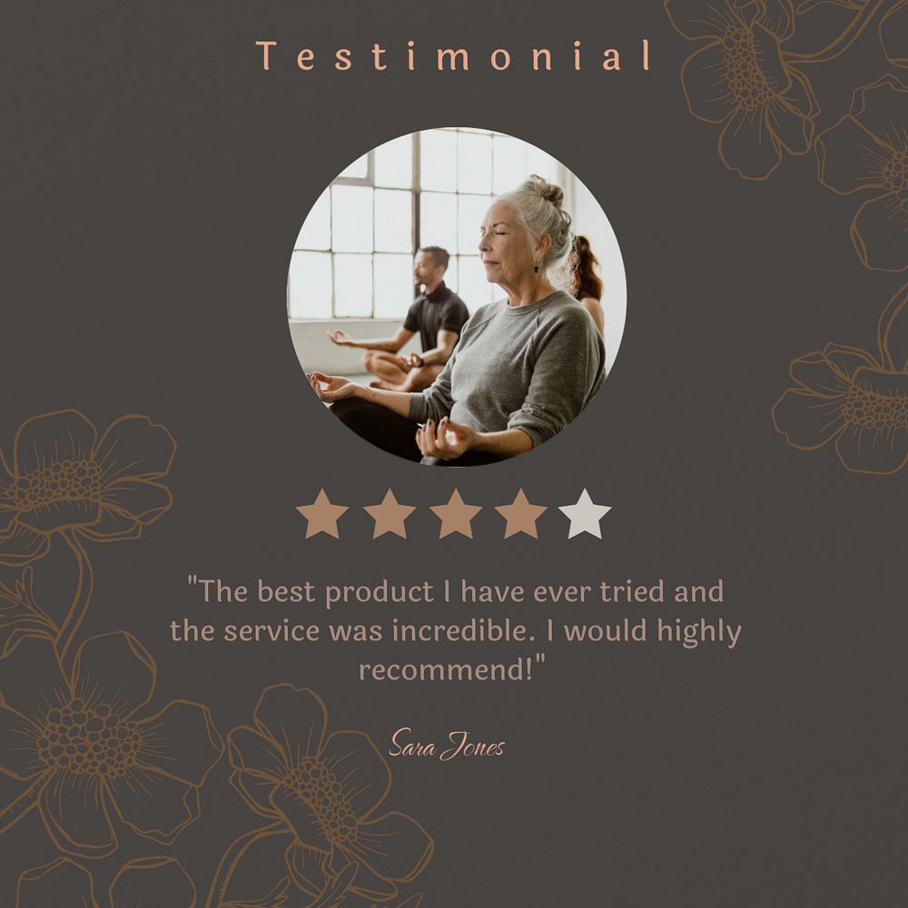 Testimonial Facebook post template, editable design