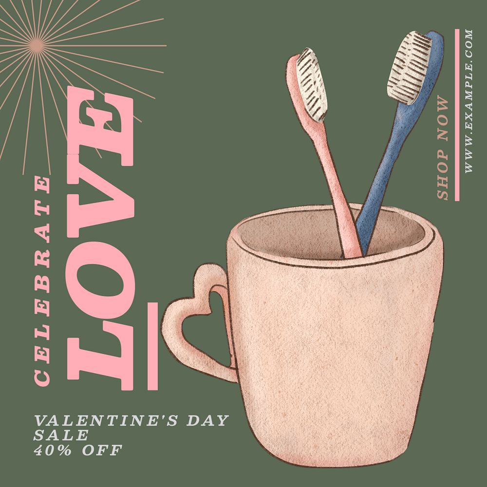 Celebrate love sale post template, editable social media design