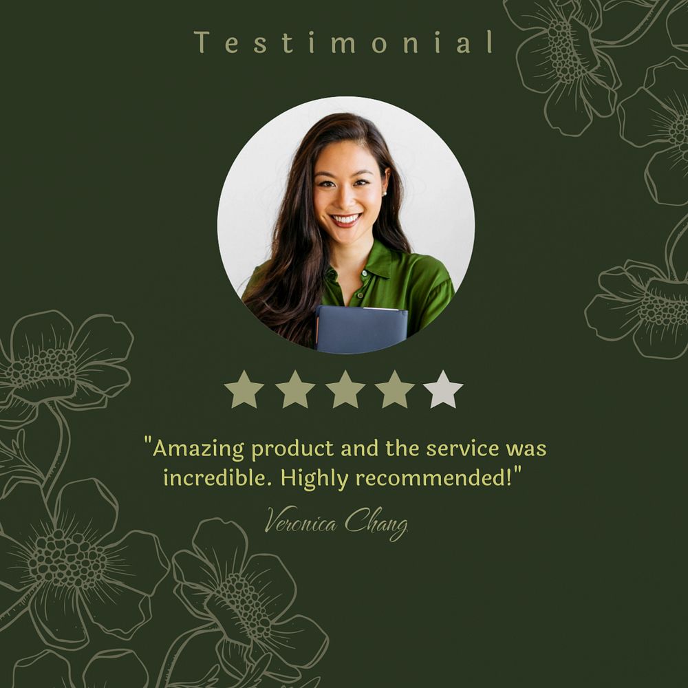 Testimonial Facebook post template, editable design