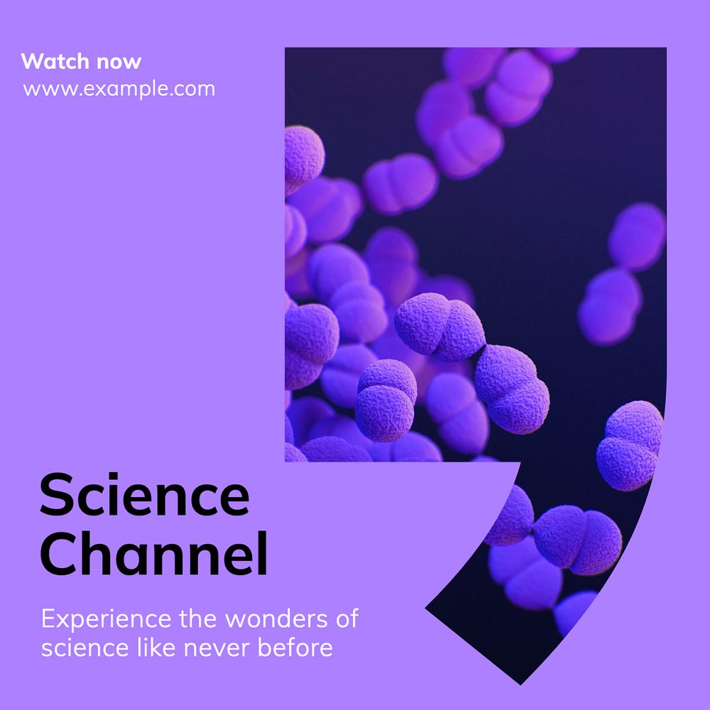 Science channel Instagram post template, editable text