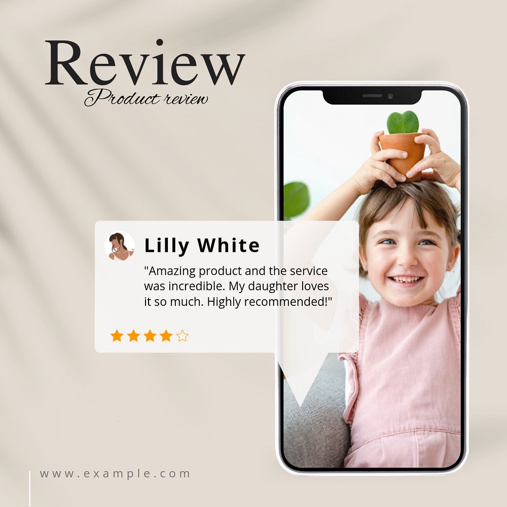 Product review Facebook post template, editable design