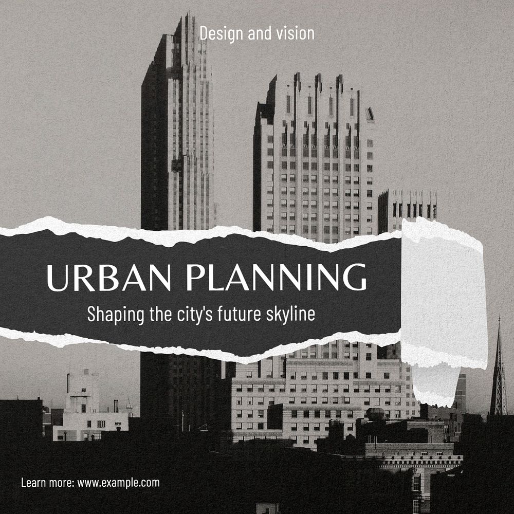 Urban planning Instagram post template, editable text