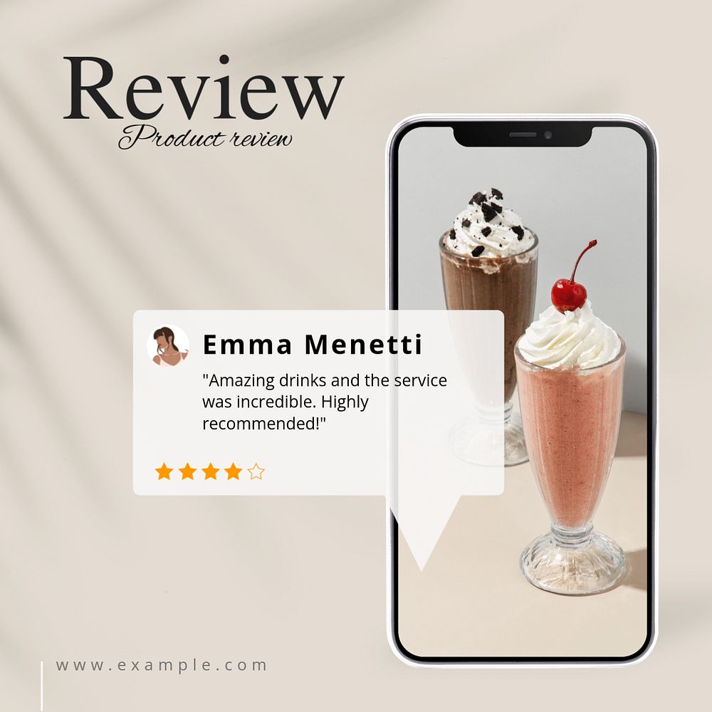 Product review Facebook post template, editable design