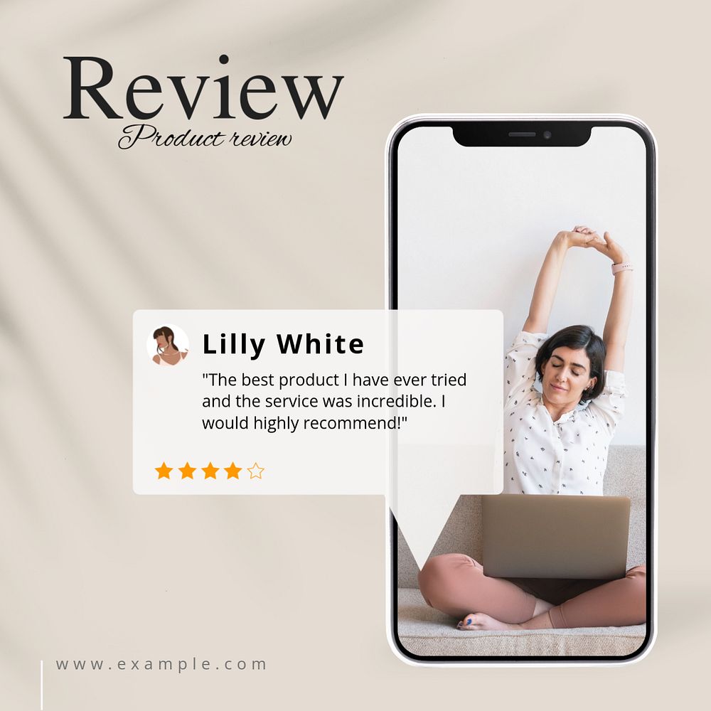 Product review Facebook post template, editable design