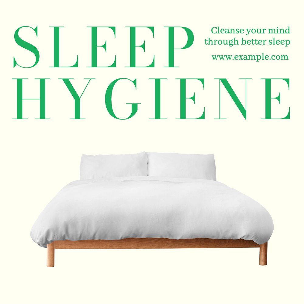 Sleep hygiene Instagram post template, editable text