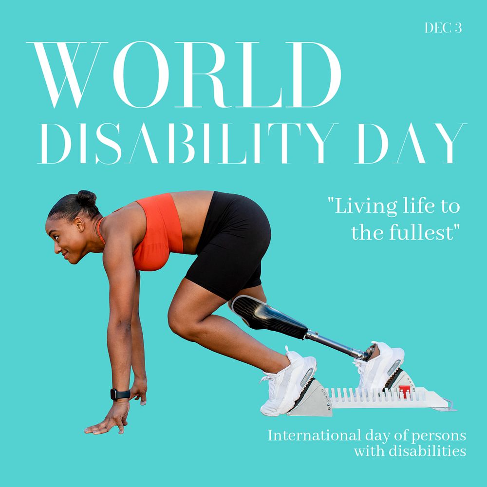 World disability day Instagram post template, editable text