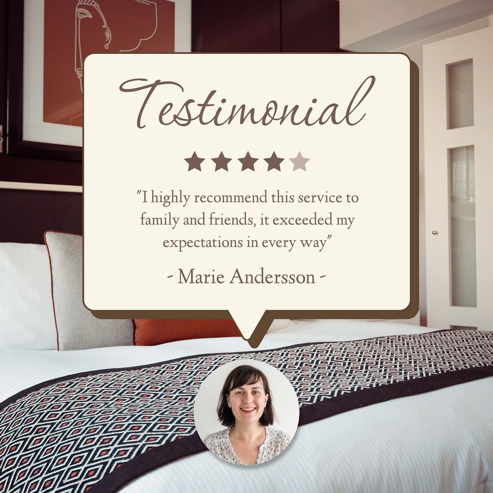 Customer testimonial Facebook post template, editable design