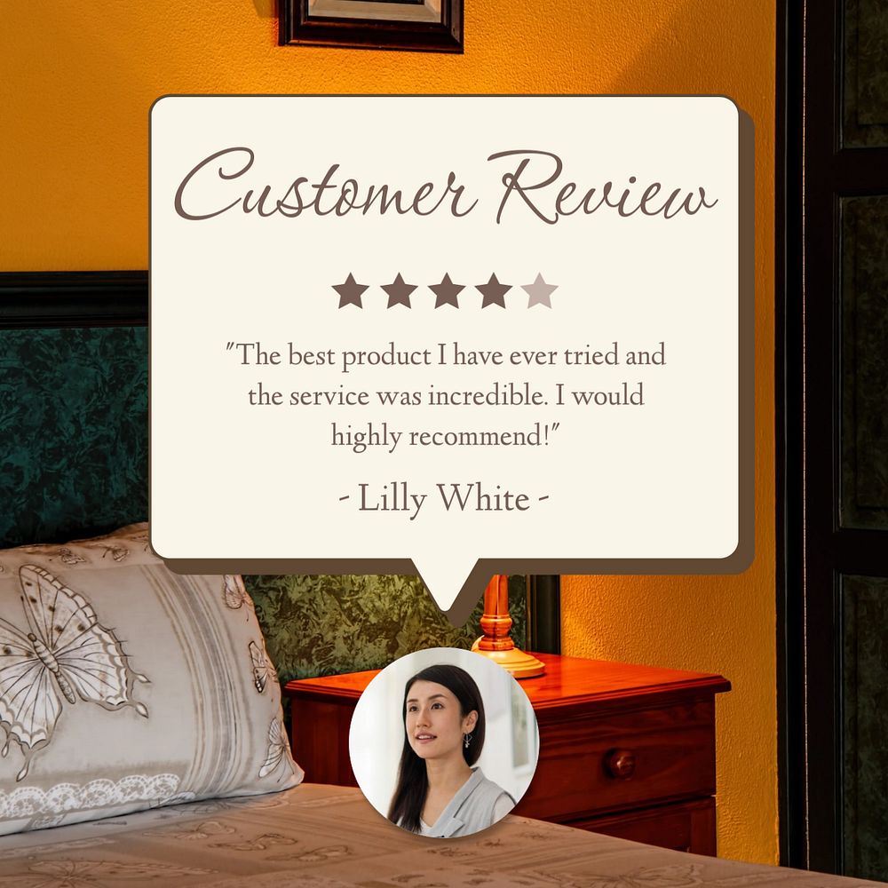 Hotel review Facebook post template, editable design