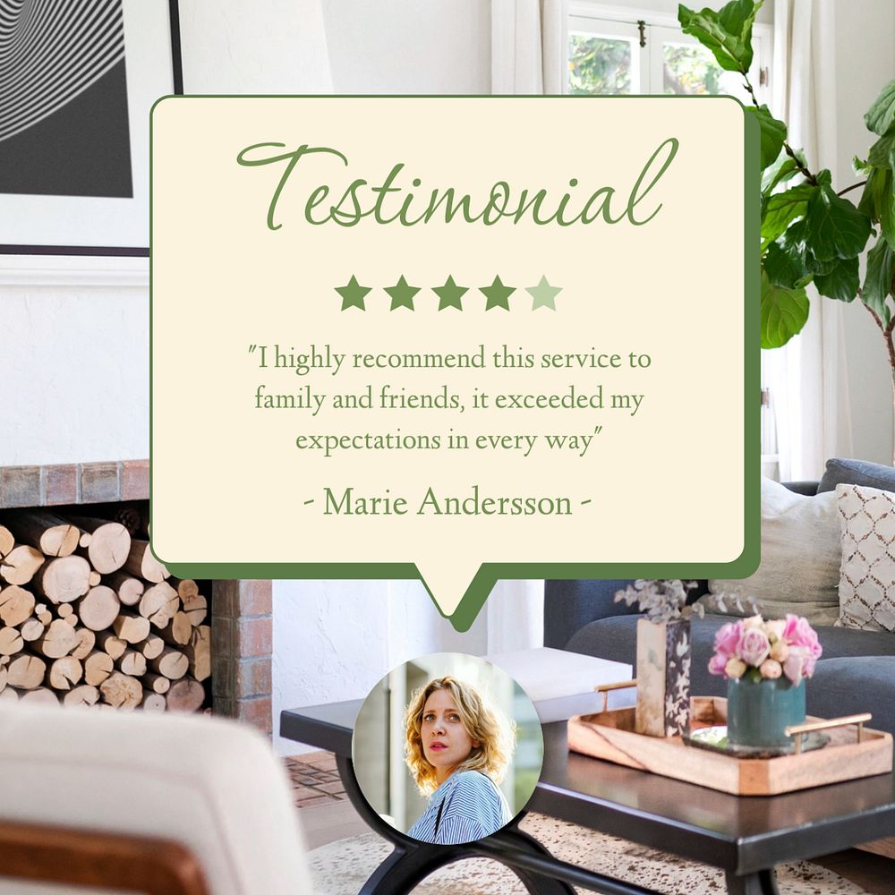 Customer testimonial  Facebook post template, editable design