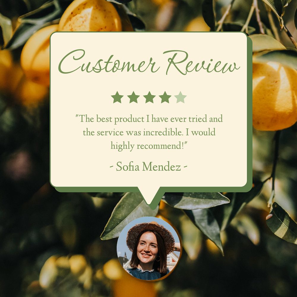 Customer review Facebook post template, editable design