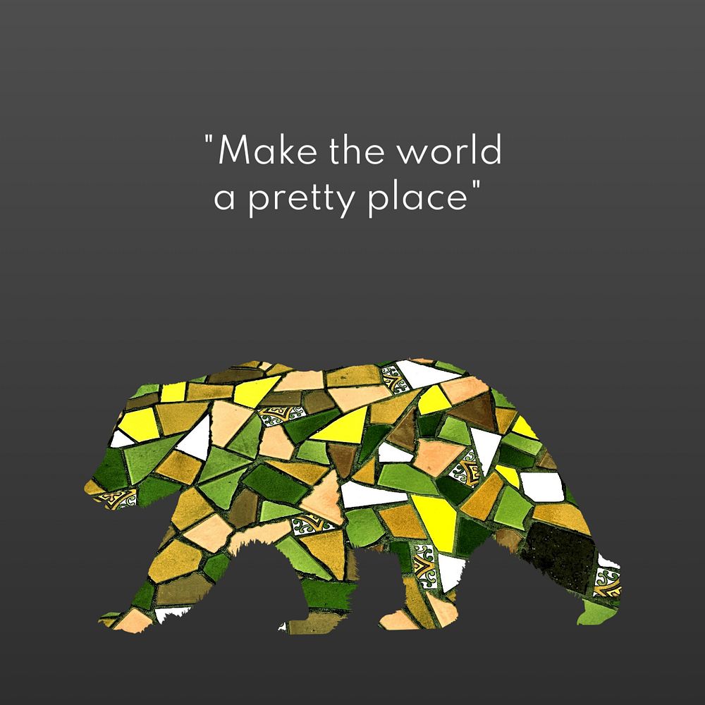 Make the world a pretty place Instagram post template, editable text