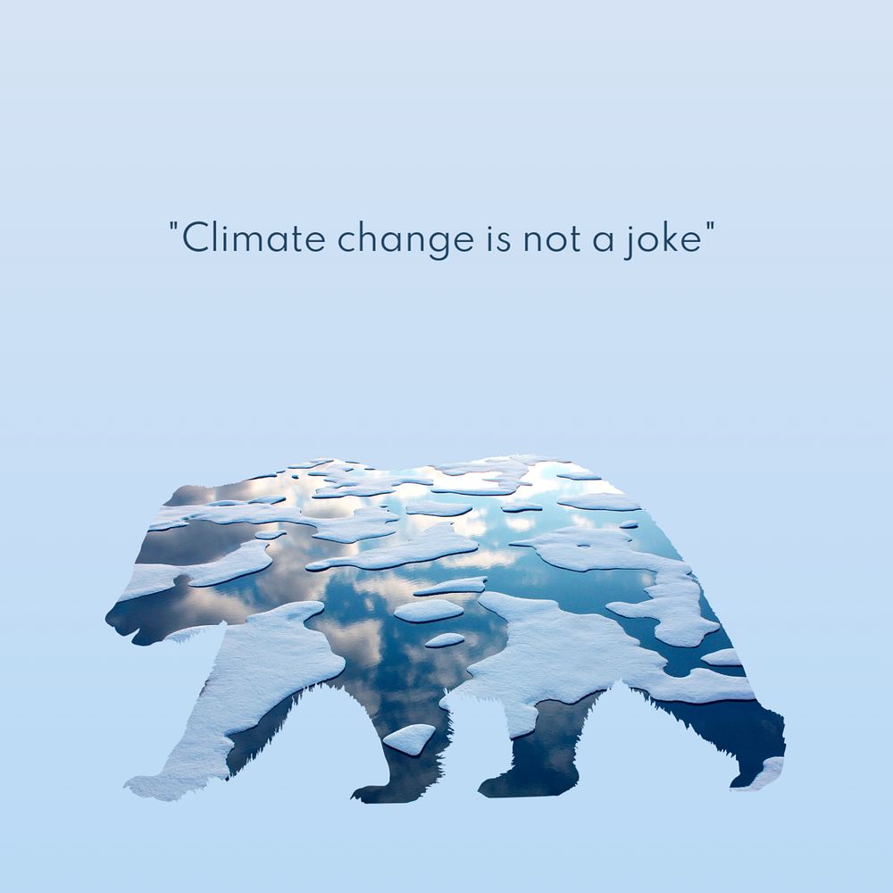 Climate change quote Instagram post template, editable text