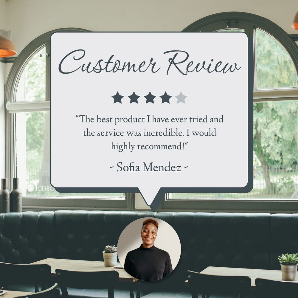 Customer review Facebook post template, editable design