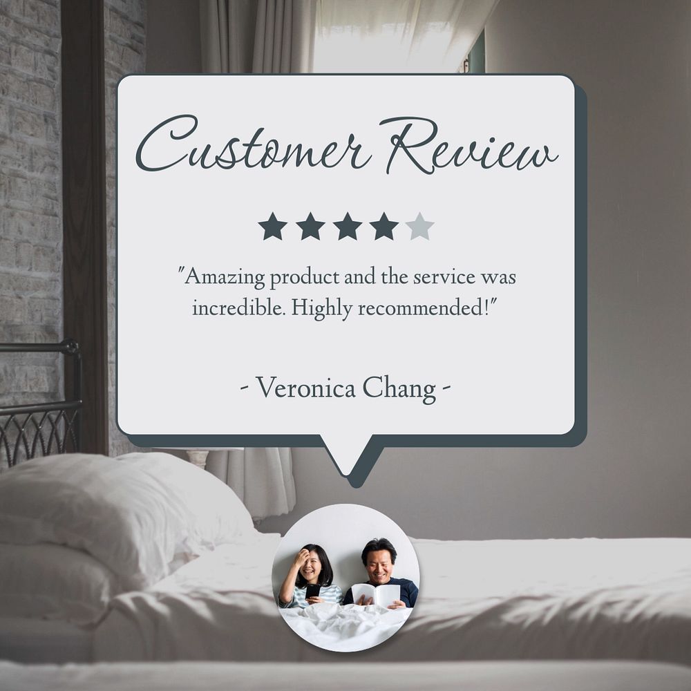 Hotel review Facebook post template, editable design