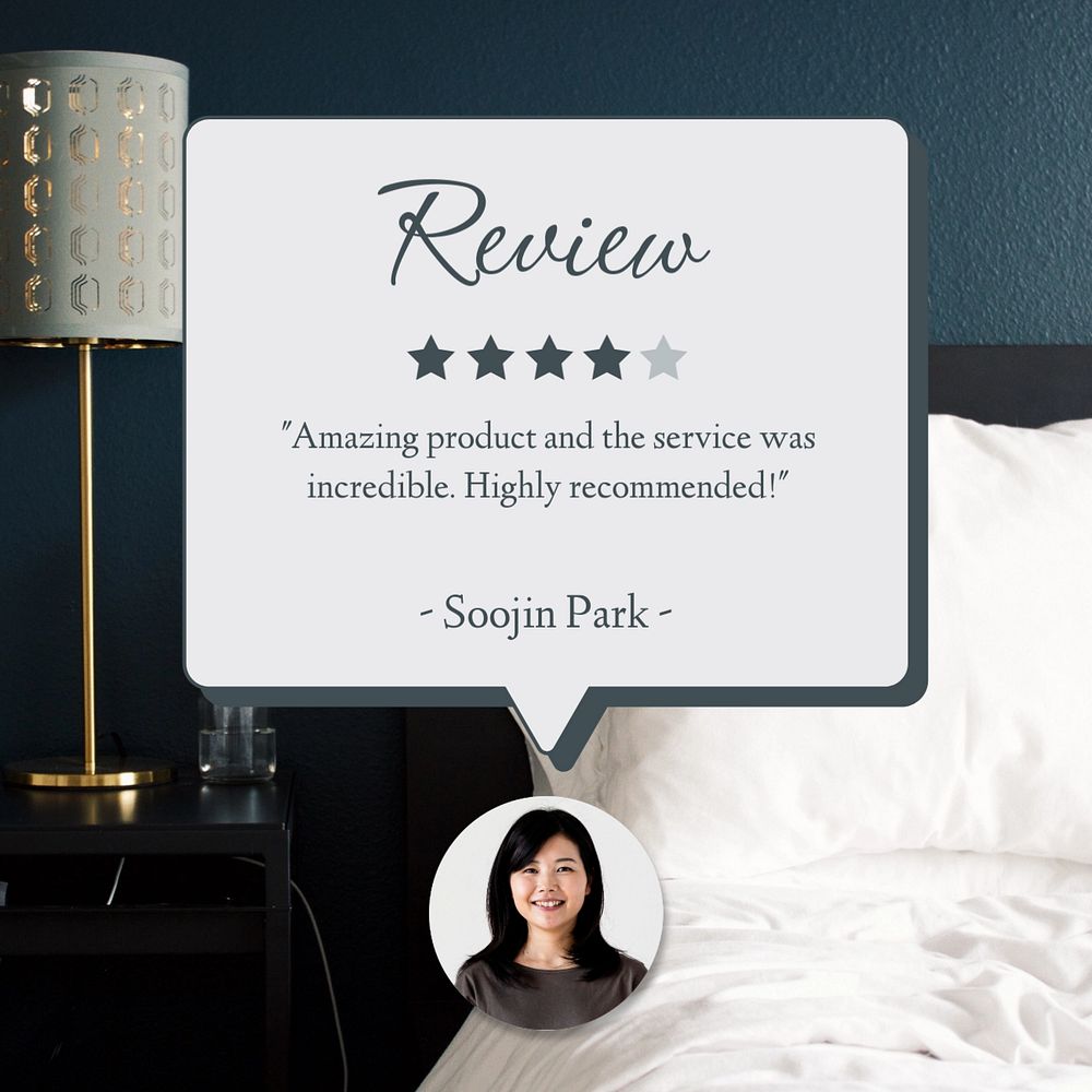 Hotel review Facebook post template, editable design