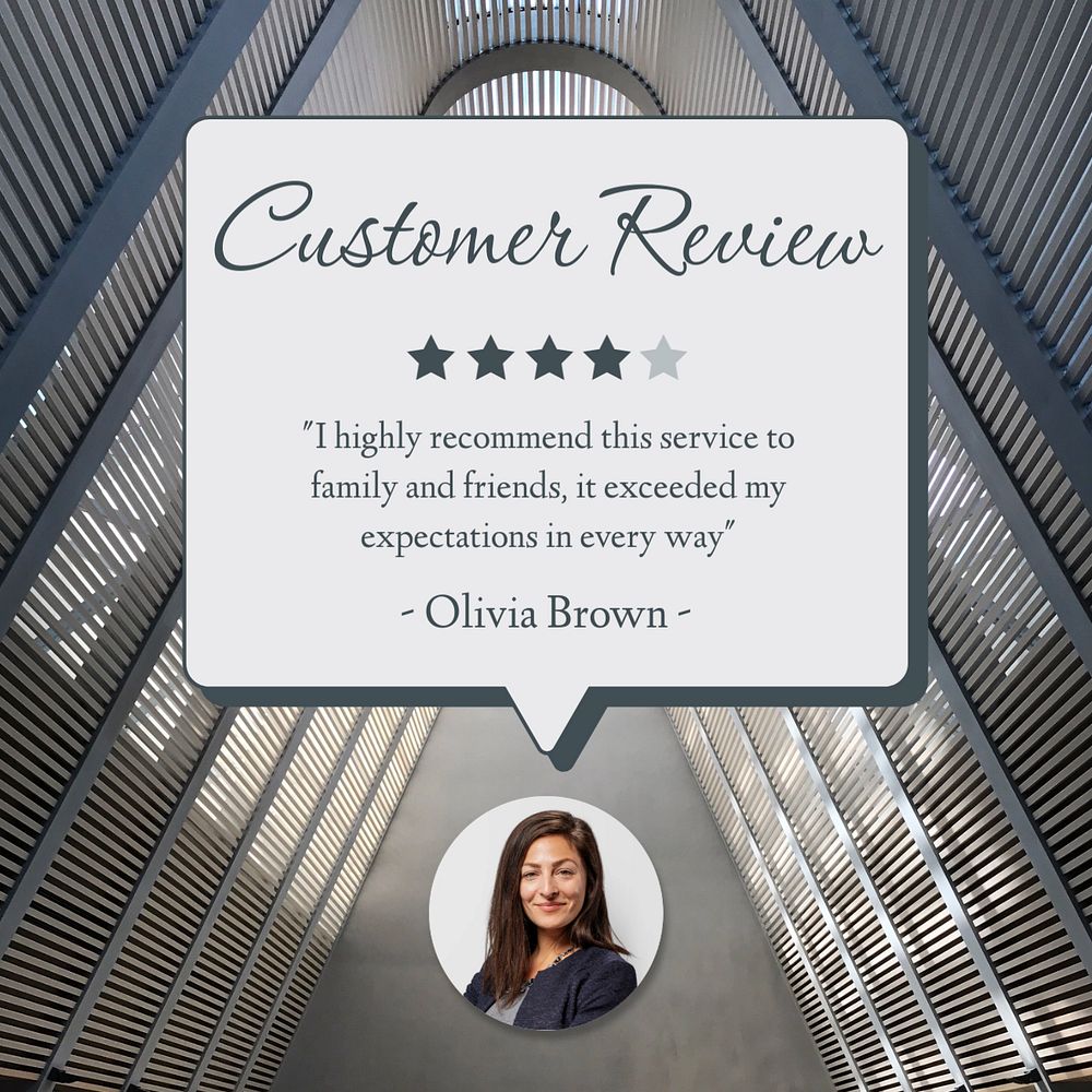 Customer review Facebook post template, editable design