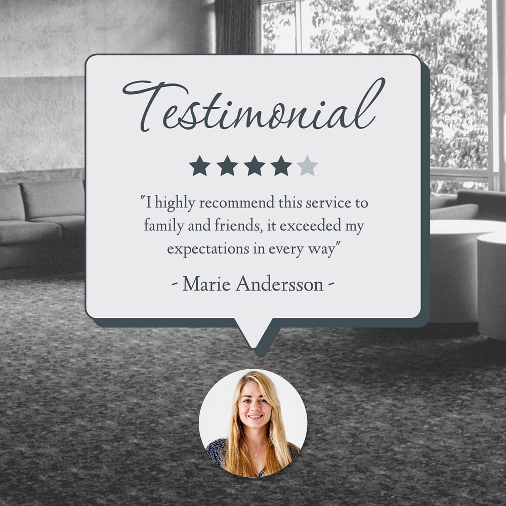 Customer testimonial Facebook post template, editable design