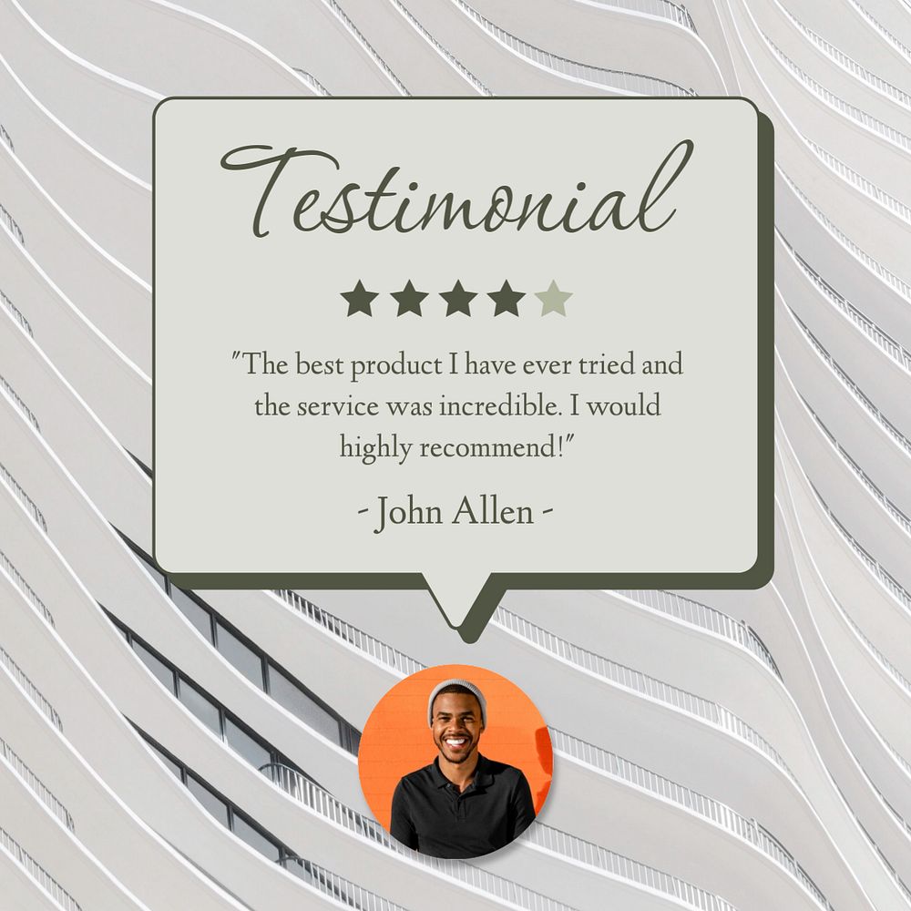 Customer testimonial Facebook post template, editable design