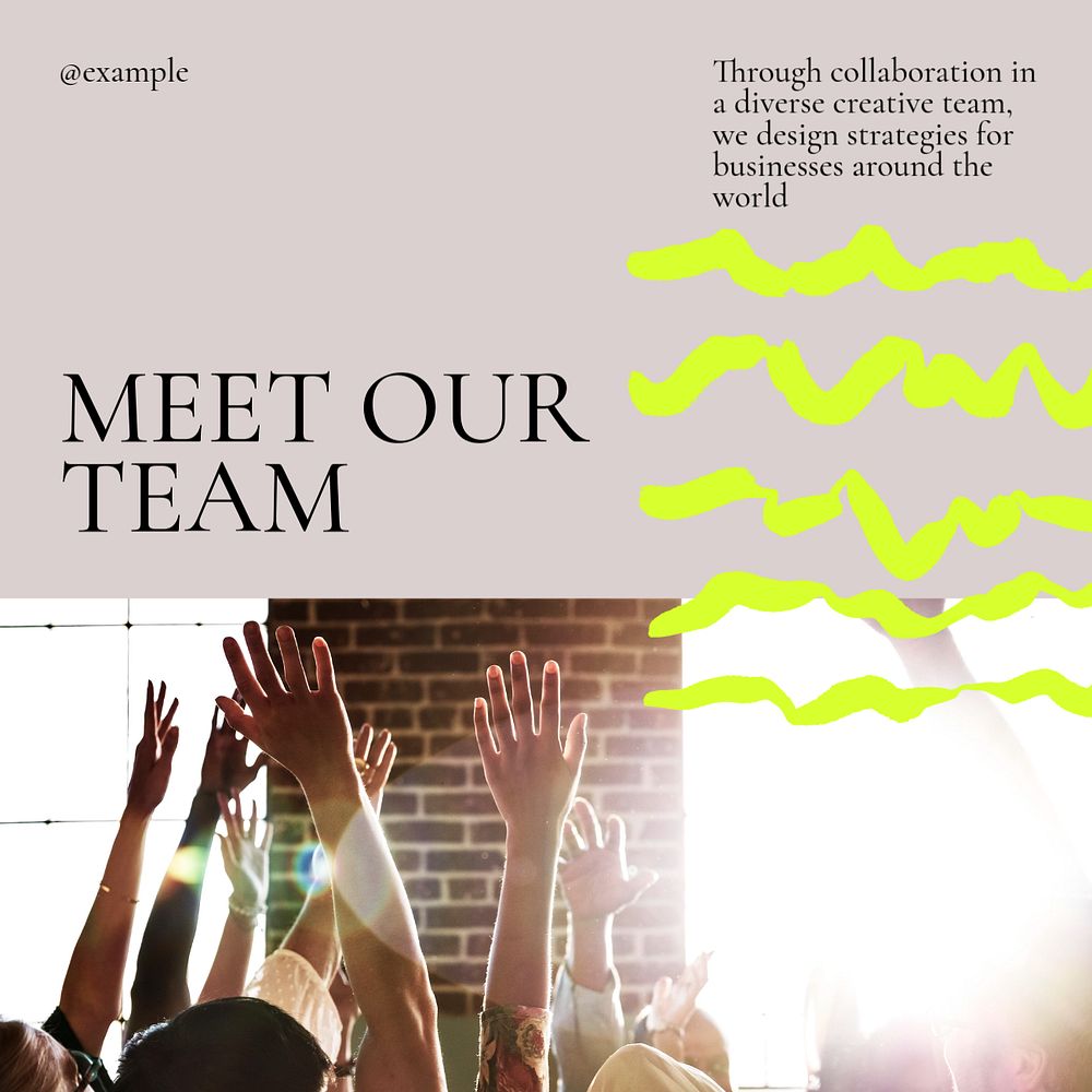 Meet our team post template, editable social media design