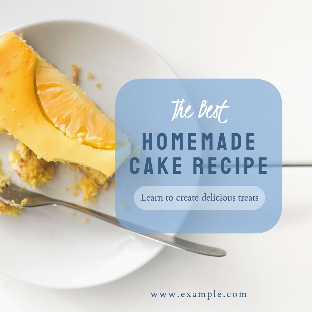 Homemade recipe Instagram post template, editable text