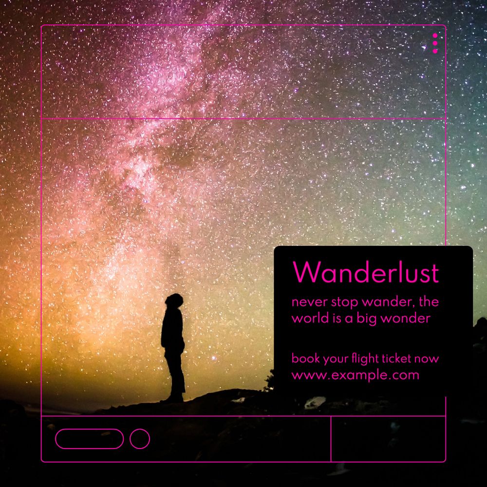 Wanderlust Instagram post template, editable text