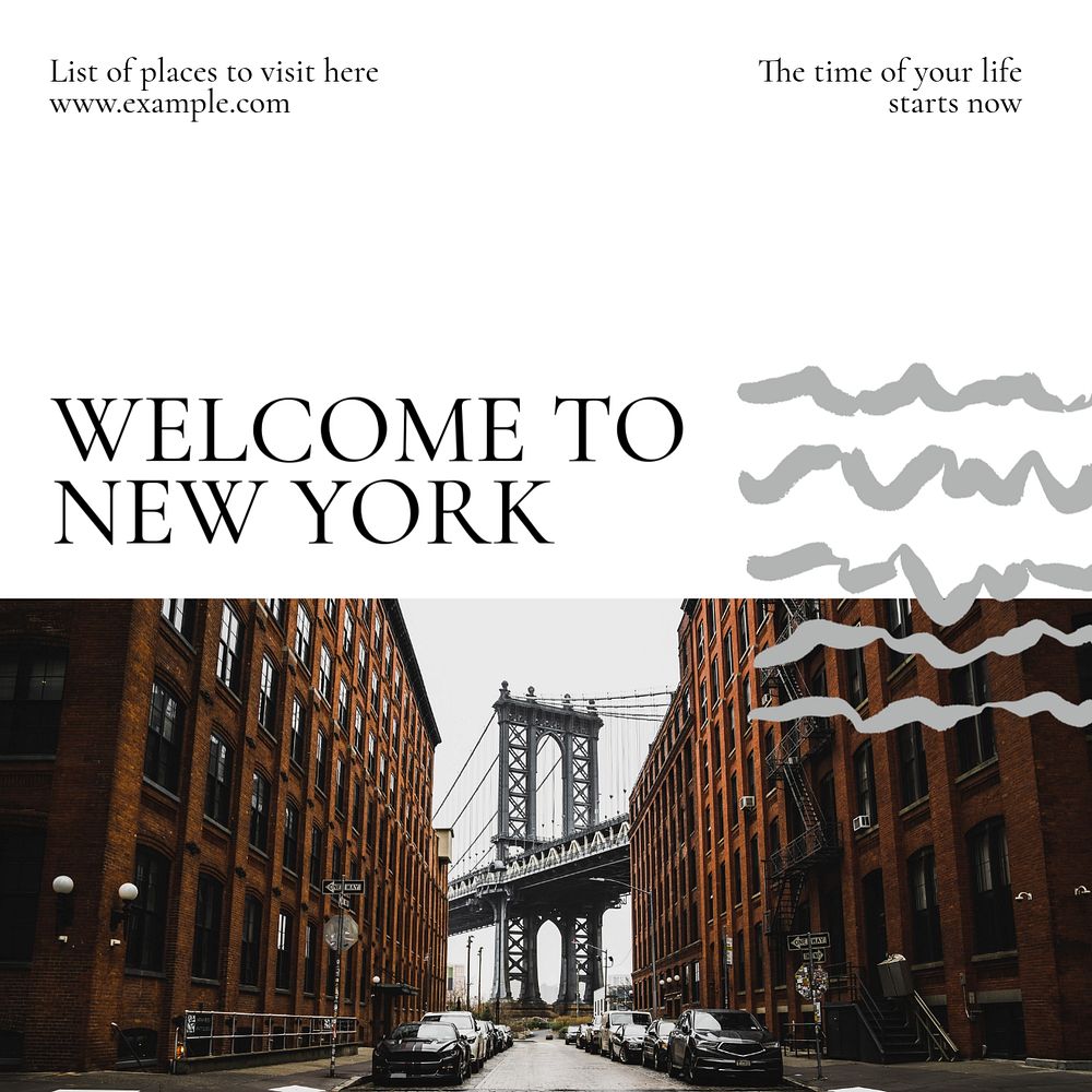 New York Facebook post template, editable design