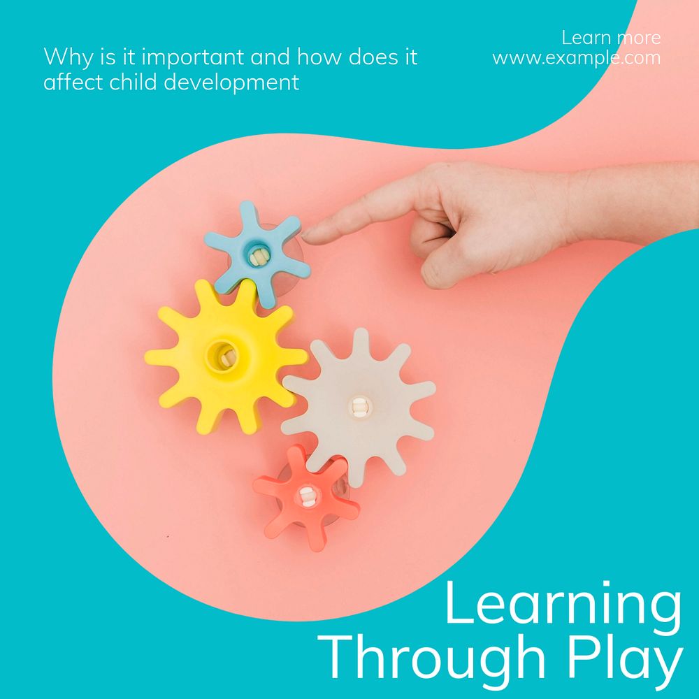 Learning through play Instagram post template, editable design