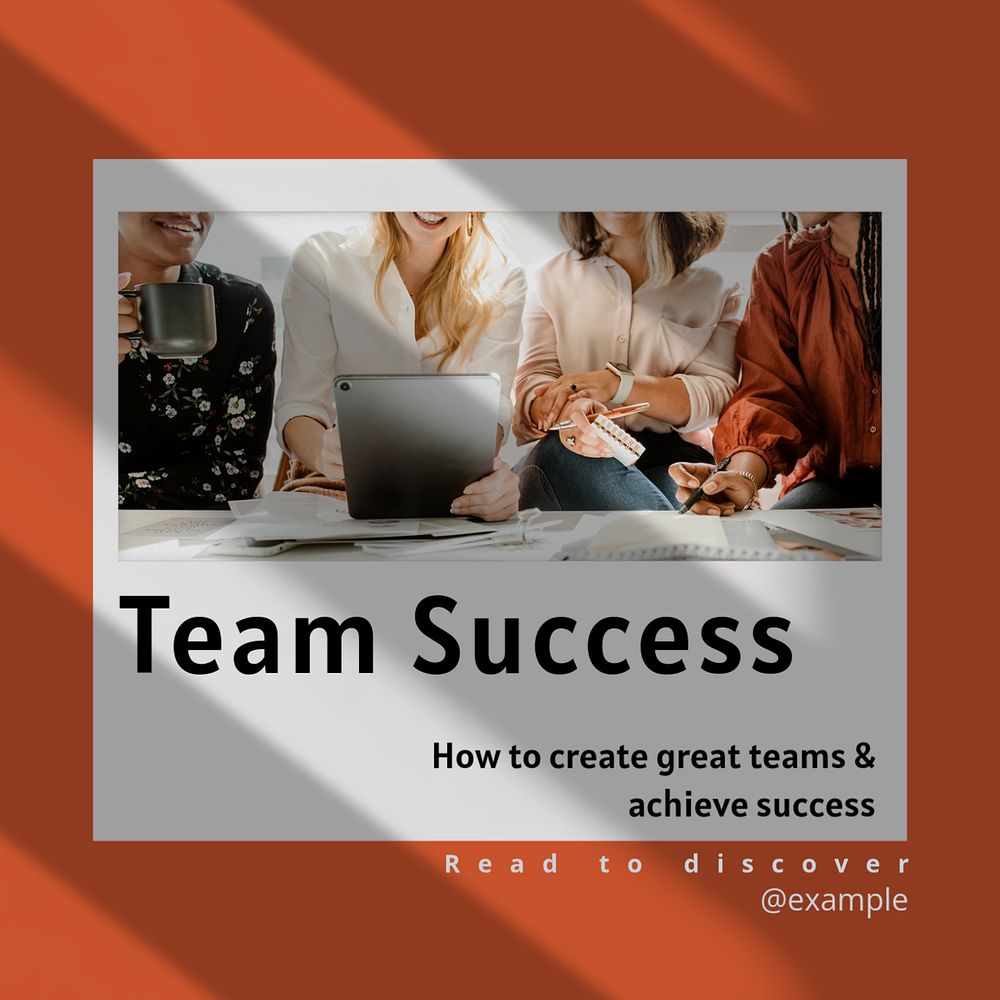 Team success Instagram post template, editable text