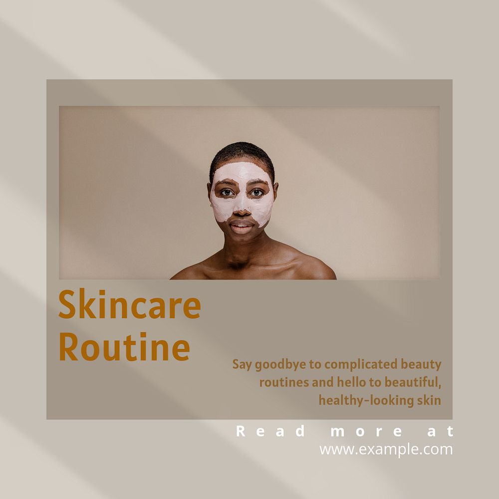 Skincare routine Facebook post template, editable design Instagram post template, editable text