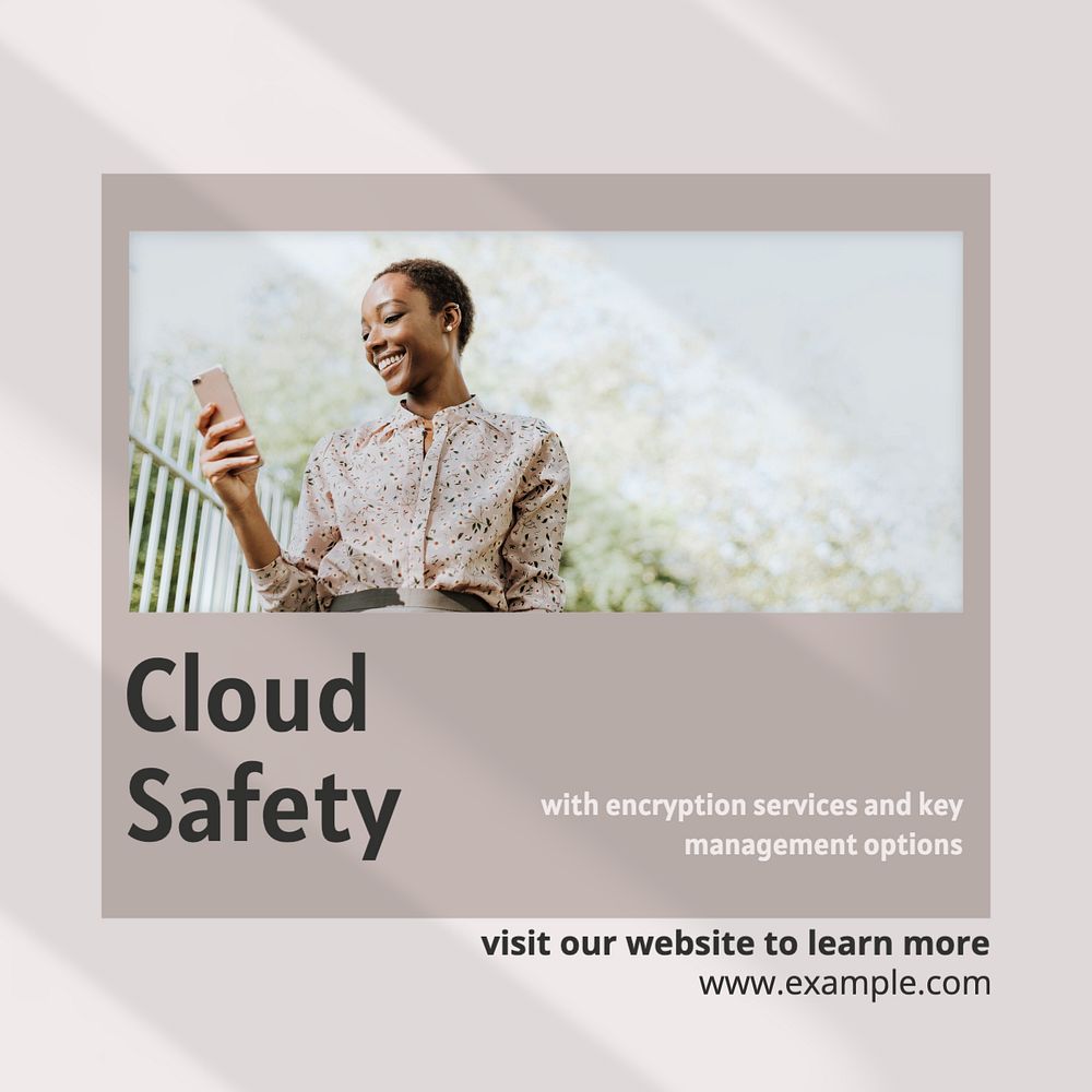 Cloud safety Instagram post template, editable text